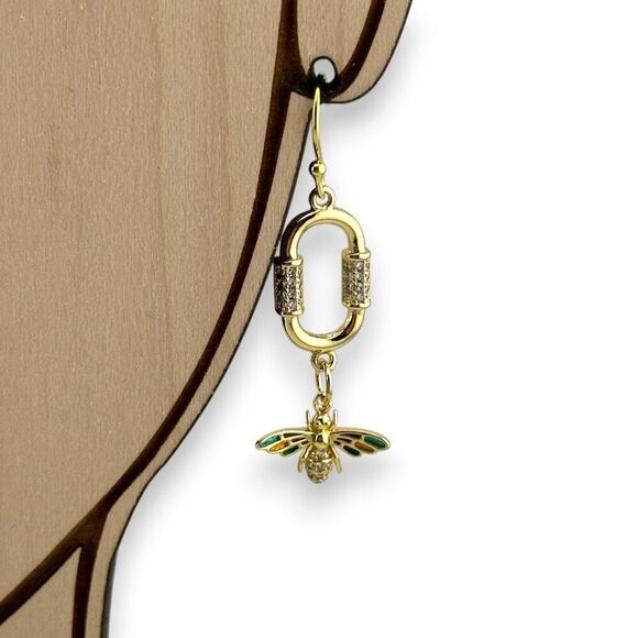 Gold Filled Paper Clip Bee Earrings Gold Filled Ear Wires - Picture 5 of 8